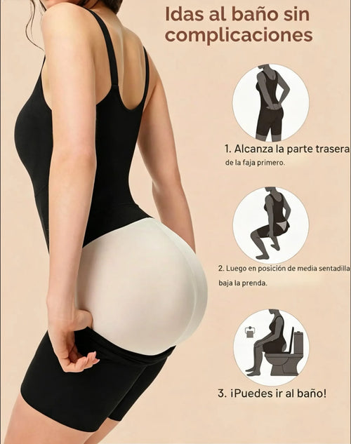 Faja Quita Fácil negra. Imagen del proveedor con instrucciones de uso.